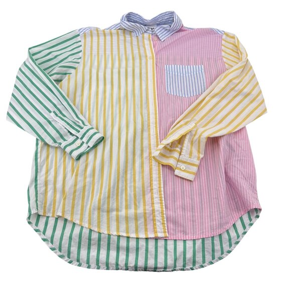 Gap The Big Shirt Multicolor Striped Cotton Button-Up Long Sleeve Men Top Size M - Picture 1 of 5